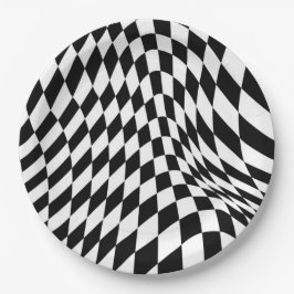 Retro Checkerboard One Happy Typ Party Pappteller