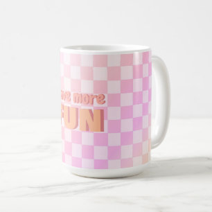 Retro Checkerboard Peach Fuzz Pink Gradient Kaffeetasse