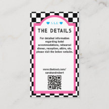 Retro Checkerboard Rosa Blau Schwarz/Weiß Details