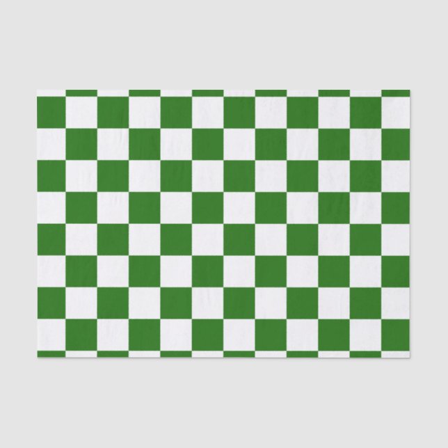 Retro Checkerboard Schachbrett Board Grün Weihnach Seidenpapier (Vorderseite)