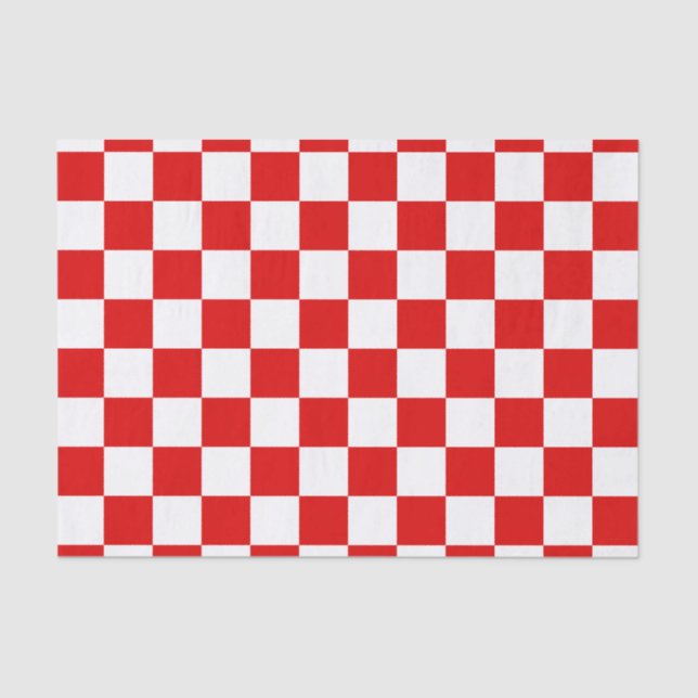 Retro Checkerboard Schachbrett Board Red Christmas Seidenpapier (Vorderseite)