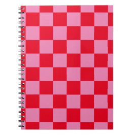 Retro Checkerboard Schachbrettmuster rosa Orange Notizblock