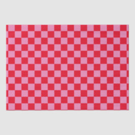 Retro Checkerboard Schachbrettmuster rosa Orange Seidenpapier