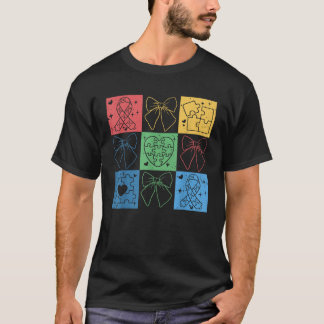 Retro Checkered Autismus Sensibilisierungsmonat Co T-Shirt