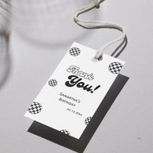 Retro Checkered "Danke" Schwarz & Weiß Groovy