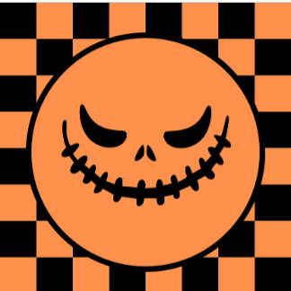 Retro Checkered Jack-O’ Lantern Halloween Schlüsselanhänger