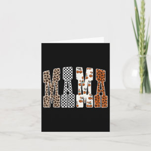 Retro Checkered Mama Pumpkin Leopard Herbst Herbst Karte