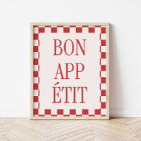 Retro Checkered Muster 'Bon Appétit' Küche