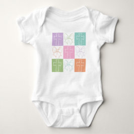 Retro Checkered Oaster Cross Coquette Baby Strampler