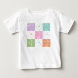 Retro Checkered Oaster Cross Coquette Bogen Baby T-shirt