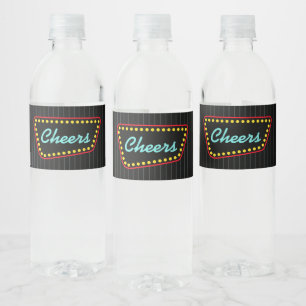 Retro Cheers Schild Party-Wasserflaschen-Etiketten