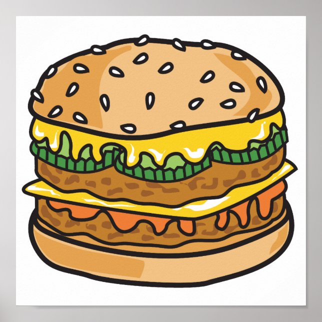 retro cheese hamburger poster (Vorne)