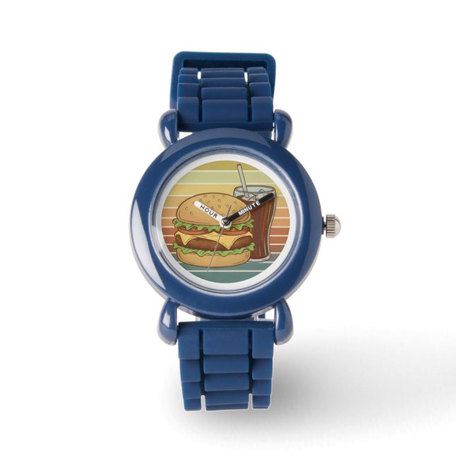 Retro-Cheeseburger. Armbanduhr (Vorderseite)