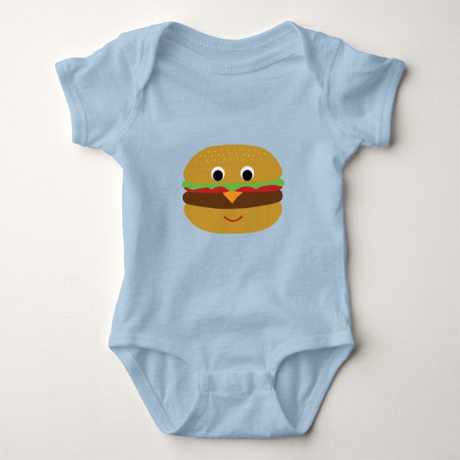 Retro Cheeseburger Baby Strampler (Vorderseite)