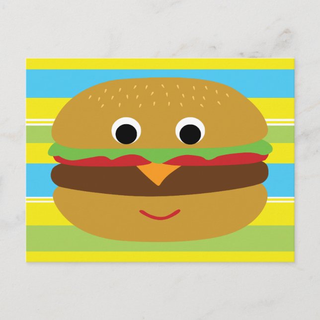 Retro Cheeseburger Postkarte (Vorderseite)