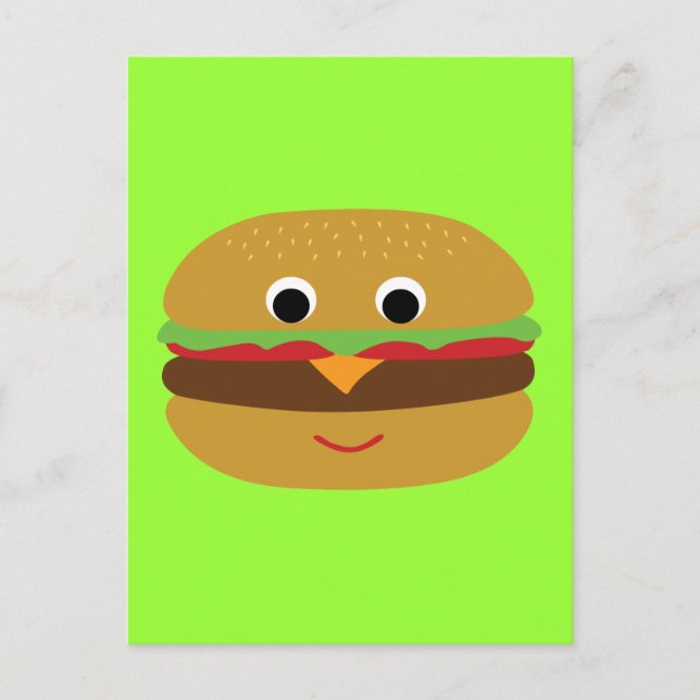 Retro Cheeseburger Postkarte (Vorderseite)