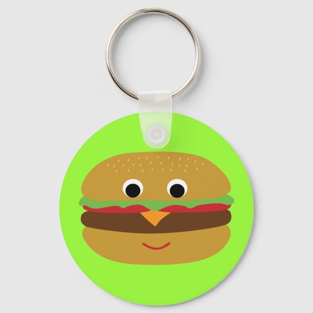 Retro Cheeseburger Schlüsselanhänger (Vorderseite)