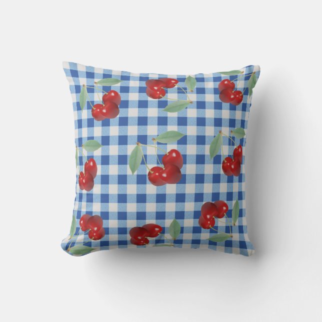 Retro Cherries Außenkissen Kissen Für Draußen (Vorderseite)