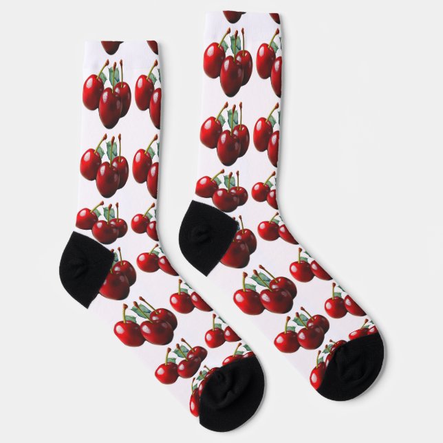 Retro Cherries frisch gepflückt Socken (Rechts)