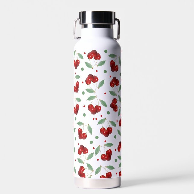 Retro Cherries Trinkflasche (Vorne)