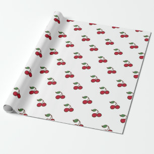 Retro Cherry Holiday Jeder Anlass Wrapping Paper Geschenkpapier