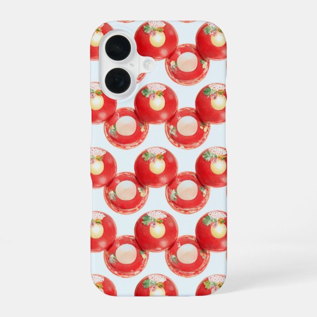 Retro Cherry Pie Phone Case iPhone 16 Hülle (Rückseite)