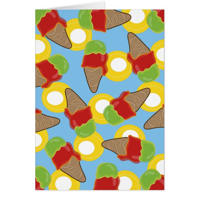 Retro Cherry und Limone Eiscreme-Karte (Vorne)