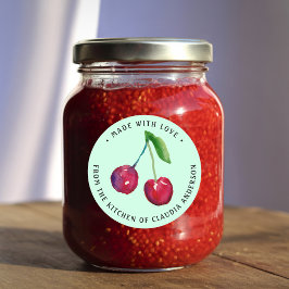 Retro Cherry Verpackung Weihnachtsküchengeschenk Runder Aufkleber