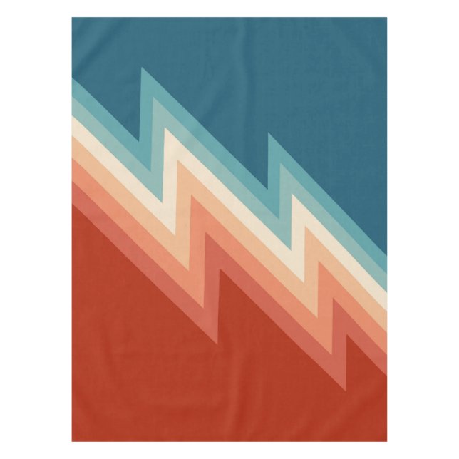 Retro Chevron-Muster Tischdecke (Vorderseite)