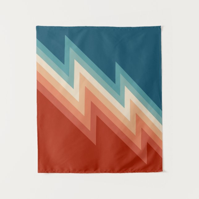 Retro Chevron-Muster Wandteppich (Vorderseite)