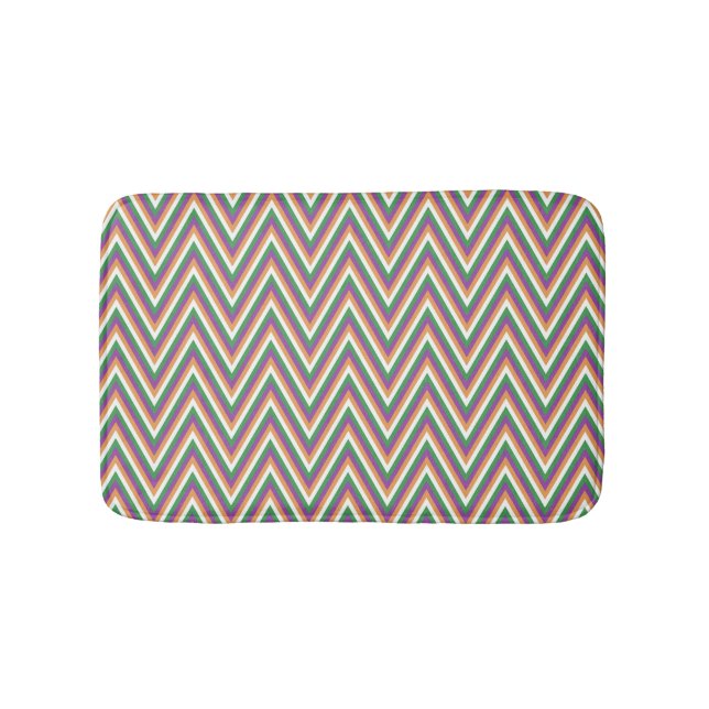 Retro Chevron Pattern Cool  Badematte (Vorderseite)