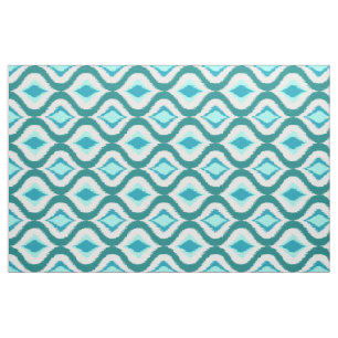 Retro Chic Aquamarin Aqua Türkis Ikat Droptern Mu Stoff