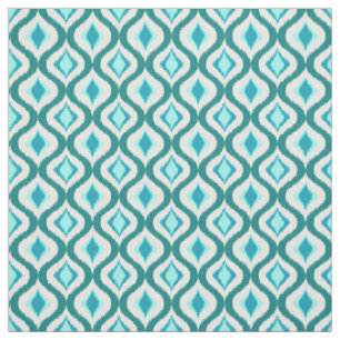 Retro Chic Aquamarin Aqua Türkis Ikat Droptern Mu Stoff