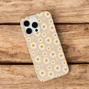 Retro Chic Beige Blumenmuster Whimsikfeder iPhone 16 Pro Max Hülle