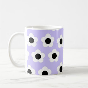 Retro Chic Blau Weiße Blumige Zeitlose Y2K-Optik Kaffeetasse