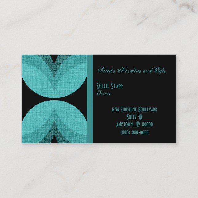 Retro Chic Business Card, Mermaid Aquamarin Visitenkarte (Vorderseite)