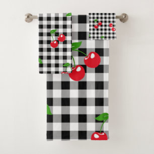Retro Chic Cute Rouge Cerise Noir & Blanc En vichy