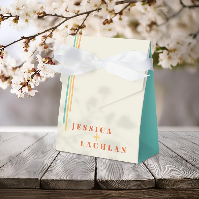 Retro Chic Design mit farbenfrohen Streifen Hochze Geschenkschachtel (Von Creator hochgeladen)