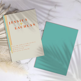 Retro Chic Design mit farbenfrohen Streifen Hochze Save The Date