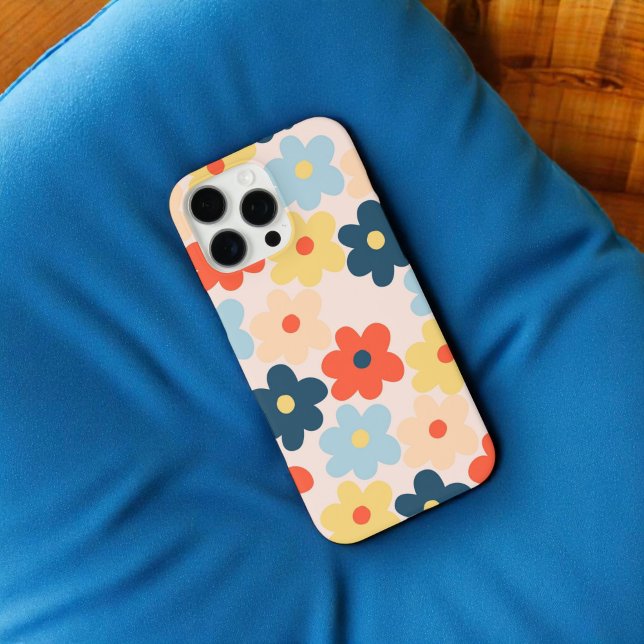 Retro Chic farbenfrohe florale Muster whimsical iPhone 16 Pro Max Hülle (Von Creator hochgeladen)