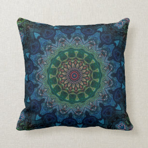 Retro Chic Hübsche blaue Marine Floral persian ma Kissen