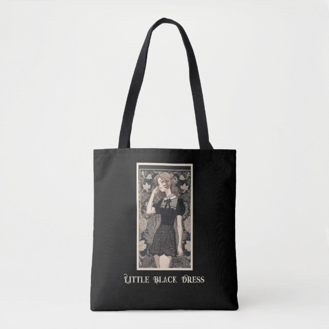 Retro Chic LBD Little Black Dress Tote Bag Tasche (Vorderseite)