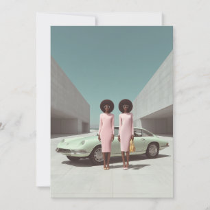 Retro Chic Minimalistisch Twins Einladung