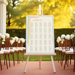 Retro Chic mit farbenfroher Streifen Sitzkarte Poster