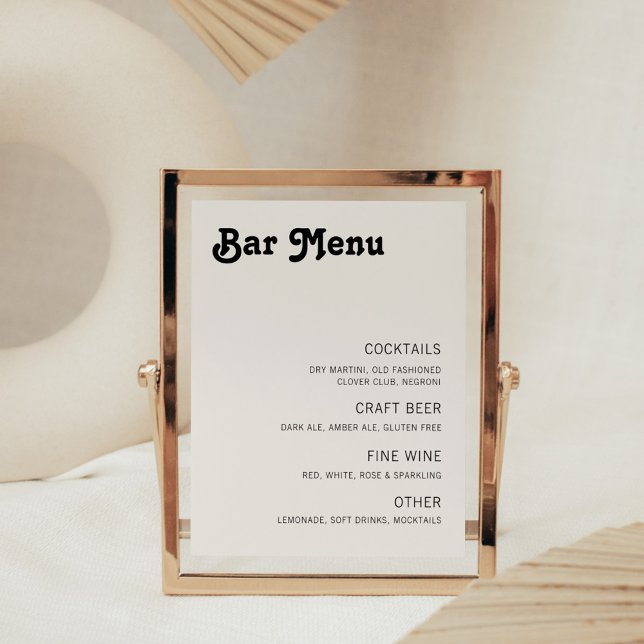 Retro Chic Modern Bar Menu Fotodruck (Von Creator hochgeladen)