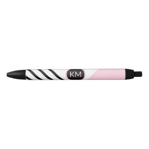 Retro-Chic-Monogramm-Streifen und Farbblock Kugelschreiber