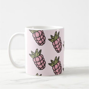 Retro Chic Pink Pineape Funky Y2K Fruchtdesign Kaffeetasse