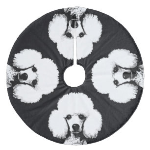 Retro Chic Pop Art Inspiriert Niedliches Poodle Tr Fleece Weihnachtsbaumdecke