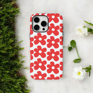 Retro-Chic rotes Blumenmuster whimsical Frühling iPhone 16 Pro Max Hülle