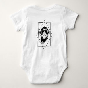 Retro-Chic Schimpans-Diamant – Geometrie trifft At Baby Strampler